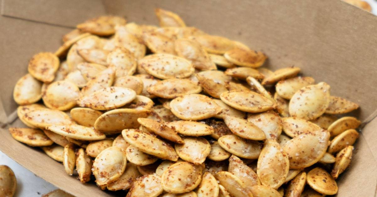 recipe for toasted pumpkin seeds ideas roasted pumpkin seeds on a brown napkin