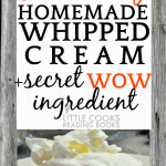 Homemade Whipped Cream Recipe (Plus a Secret Recipe Ingredient) whipped cream on strawberry shortcake