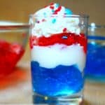 Easy Layered Red, White, Blue Jello Cups red white blue jello dessert
