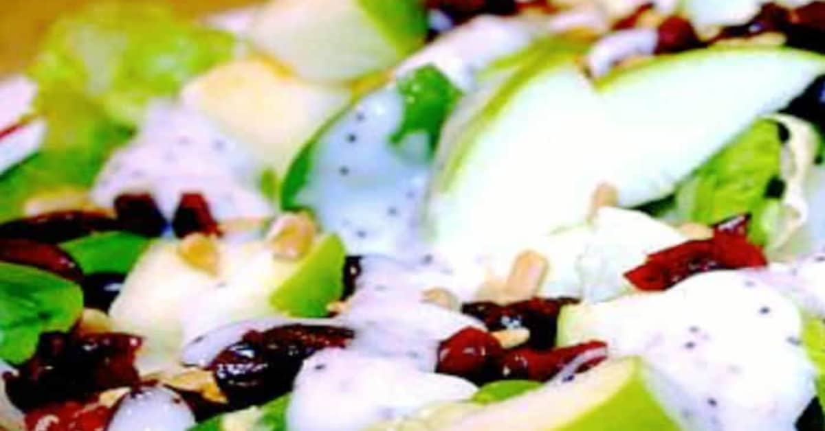 Cranberry apple salad with dressing