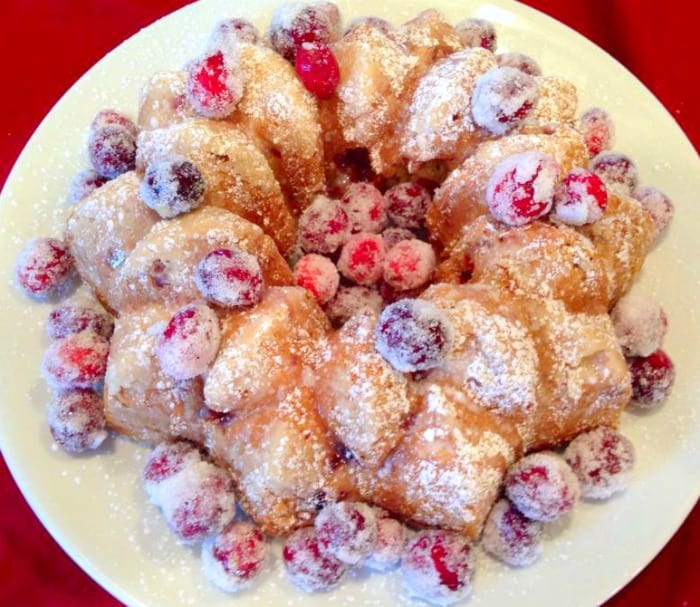 Christmas Cranberries Recipe - Cranberry Orange Cake with Sugared Cranberries (frosted cranberry cake for Christmas)