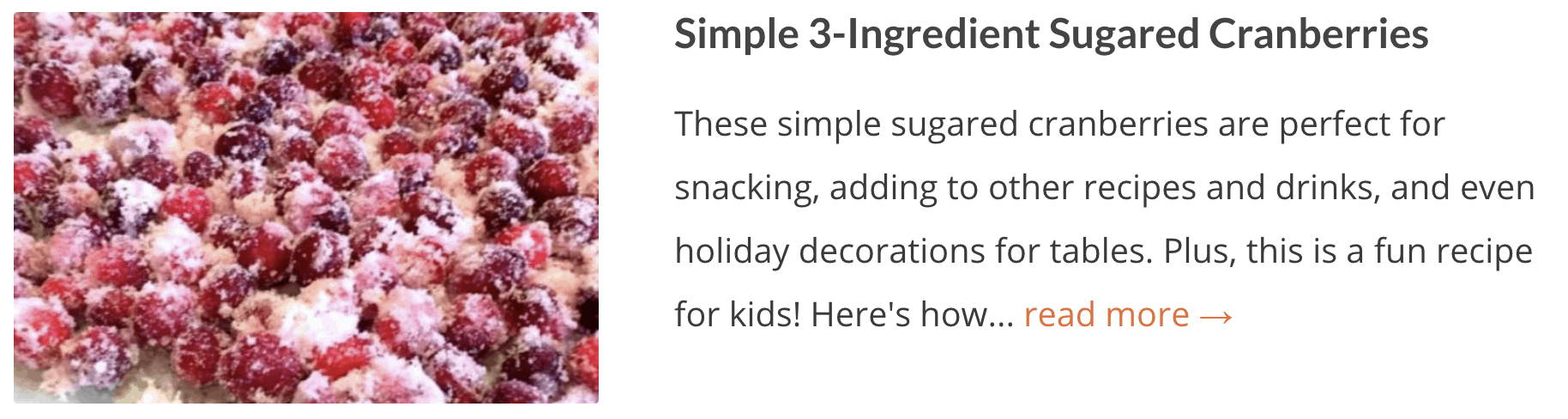 Sugar Cranberry Recipe