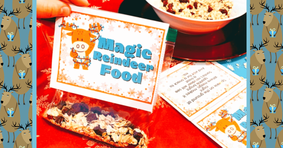 Safe Reindeer Food Recipe and Free Printable Magic Reindeer Food Poem Topper (edible reindeer food recipe)