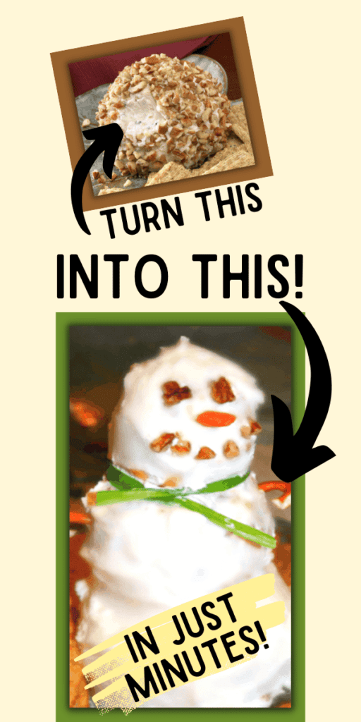 Cheater Recipe For Snowman Cheese Ball (Easy Last Minute Holiday