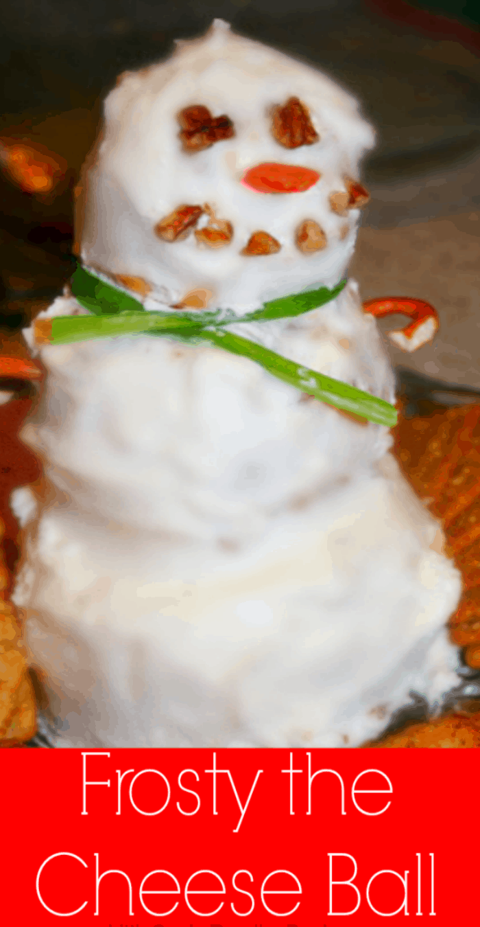 Super Easy Snowman Cheese Ball Recipe (adorable snowman appetizer)