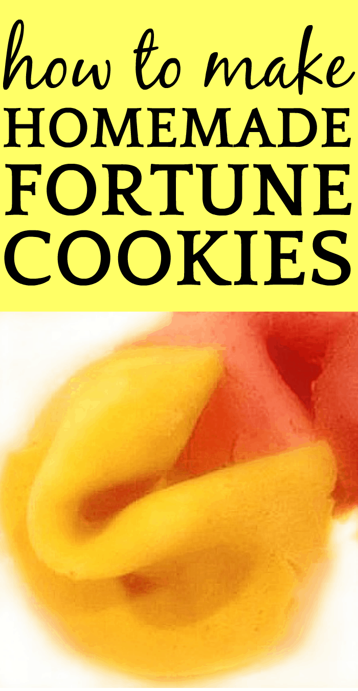 Recipe for Fortune Cookies with Fortune Cookie Sayings - homemade yellow fortune cookie with a pink fortune cookie behind it