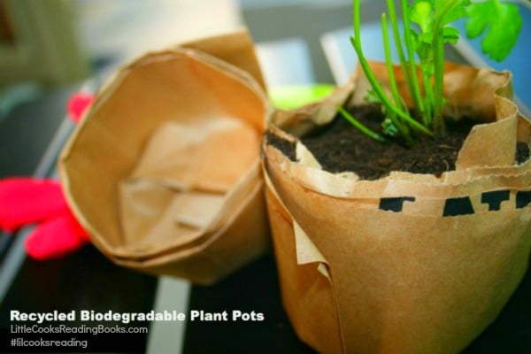 How To Make DIY Plant Pots small planters made out of recycled brown grocery bag