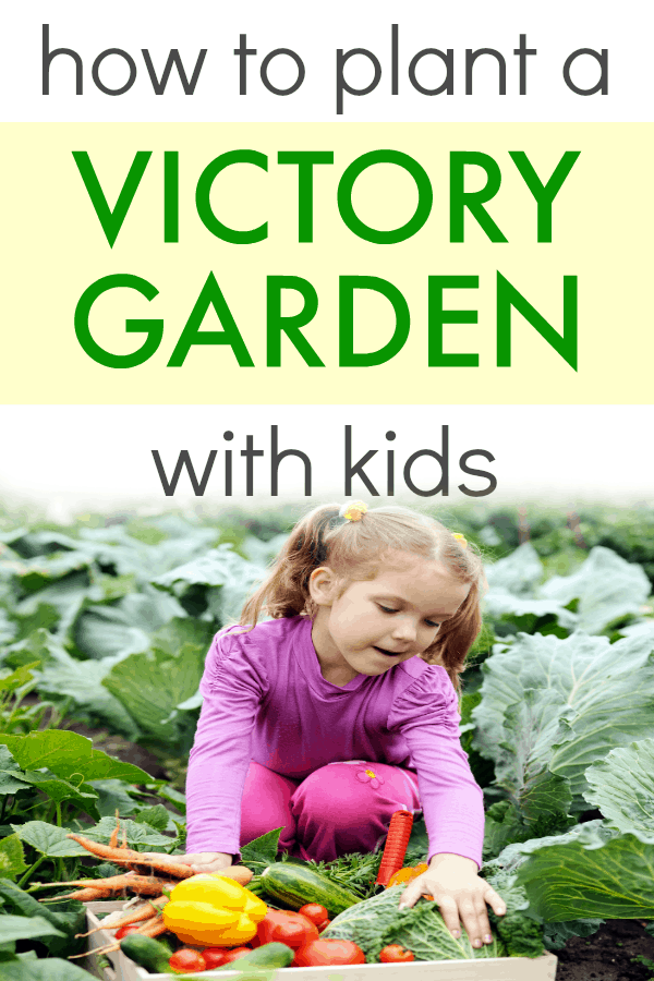 Victory Garden for Kids young girl in garden with basket of vegetables