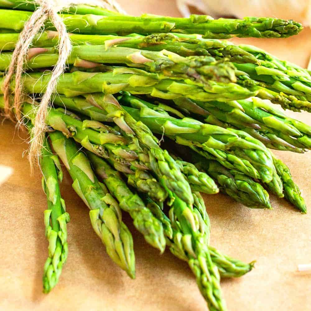 Fresh asparagus for a delicious asparagus salad recipe - perfect side dish or main meal