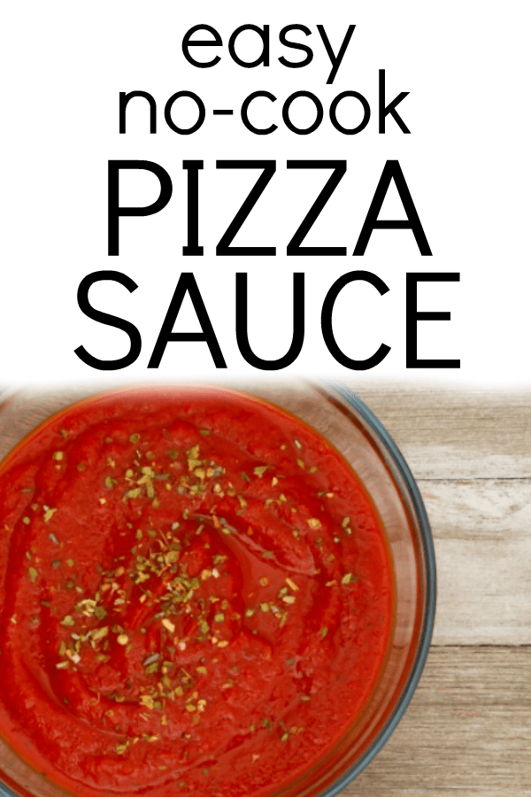 HOMEMADE PIZZA SAUCE RECIPE EASY bowl of red tomato sauce sitting on a wood table