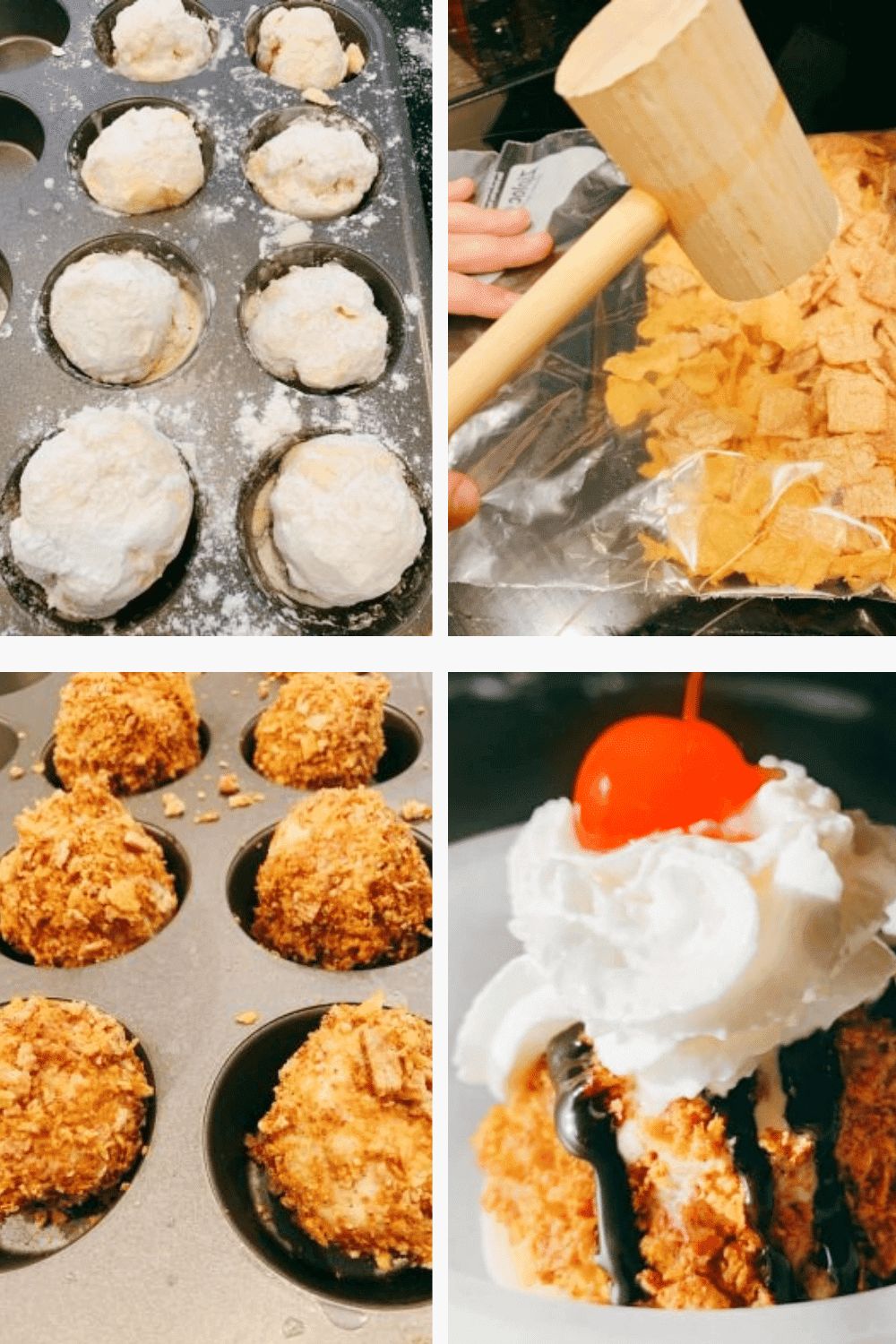 Making Crunchy Corn Flake Coating for Fried Ice Cream Recipe (how to make air fried ice cream step by step)