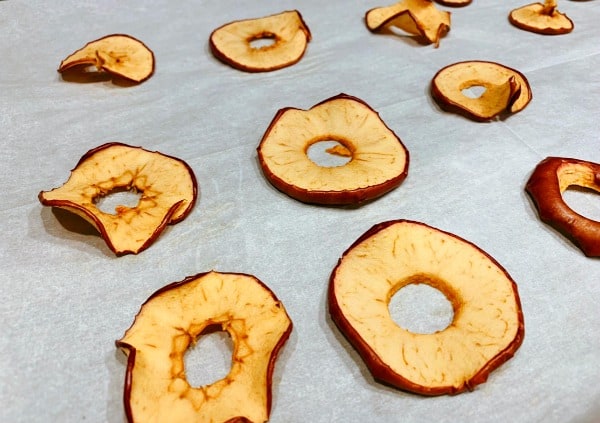 How To Dry Apple Slices dried apple slices sitting on a table