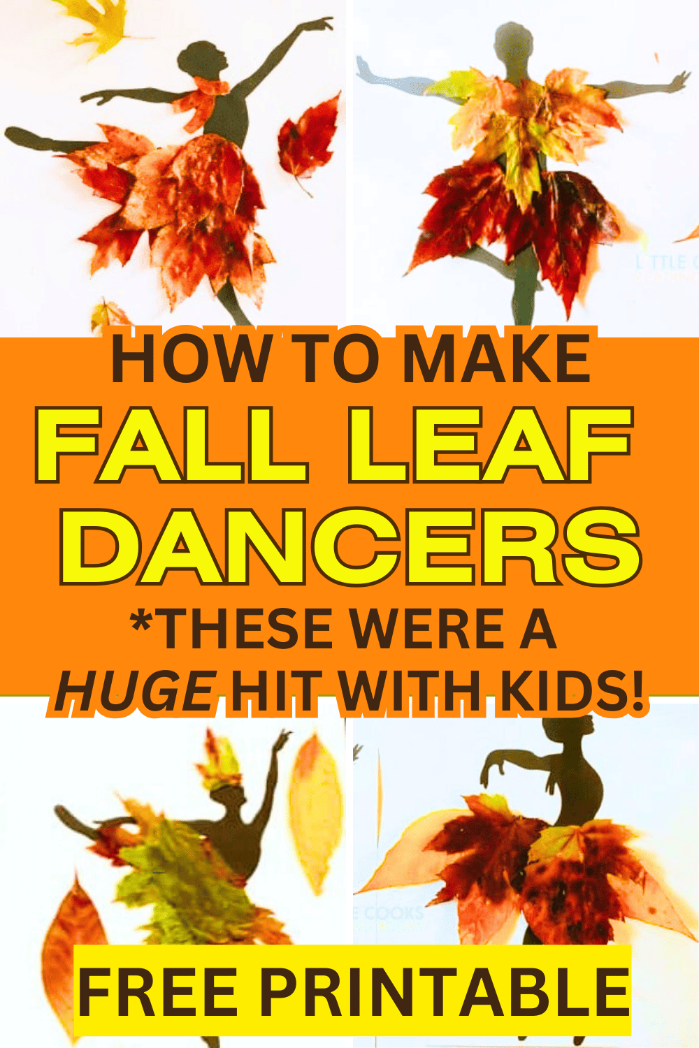 Fall Leaf Crafts For Preschool and Up! Colorful Autumn Leaf Project (Fun Fall Kid Craft With FREE Printable) - dancers on worksheet printables made of leaves