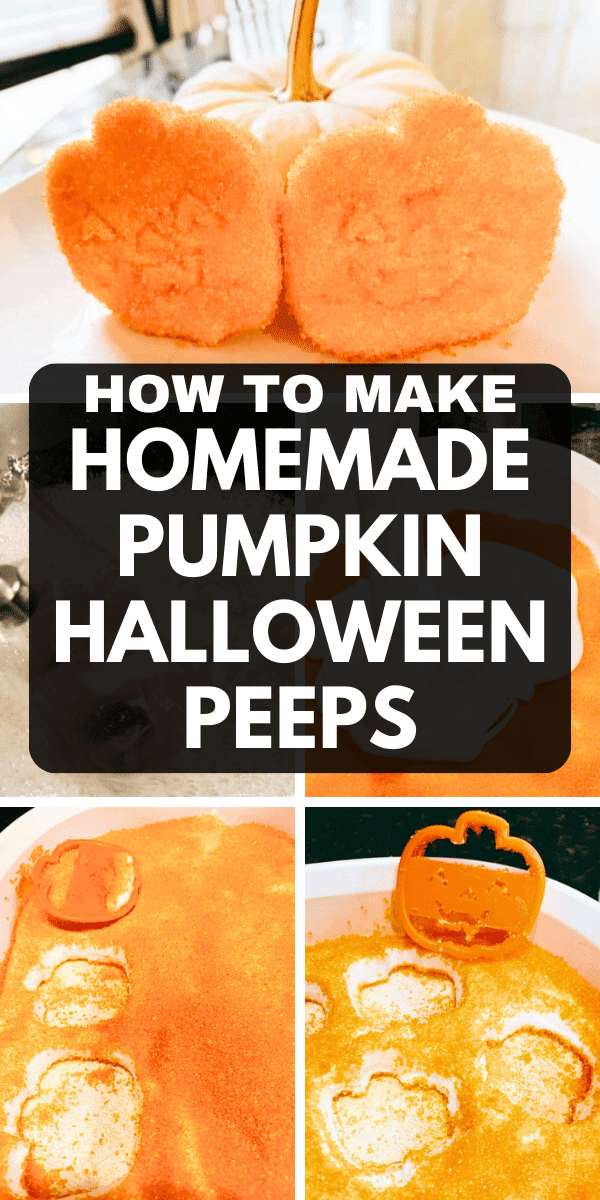 Homemade Halloween Marshmallow Treats Recipe HOW TO MAKE DIY PEEPS STEP BY STEP WITH TEXT OVER IT