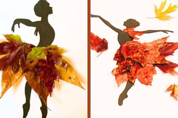Leaf Dancers Craft And Free Fall Leaves Printable - dancer printables with dance costumes made from real leaves