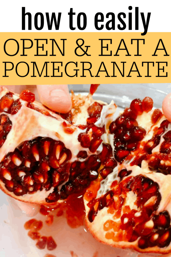 HOW TO OPEN A POMEGRANATE (Eating pomegranate fruit) open pomegranate with loose seeds in bowl of water