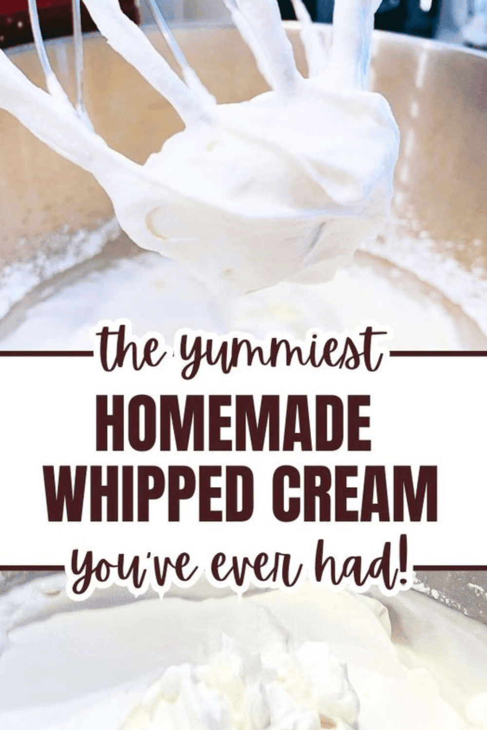 Homemade Whip Cream Recipe For Dessert Toppings - mixer with stable whipped cream on it