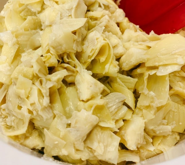 chopped artichokes for Artichoke Dip Recipe