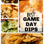 Game Day Dips Recipes collage of different football dips
