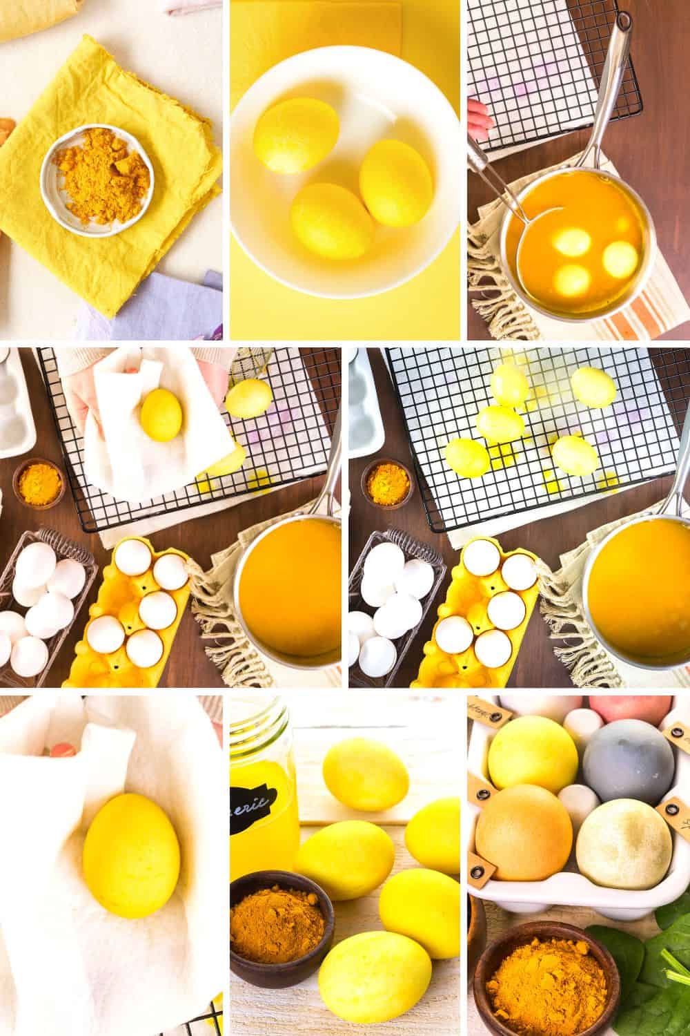 How To Naturally Dye Easter Eggs Step By Step (dying easter eggs with natural ingredients with turmeric yellow)