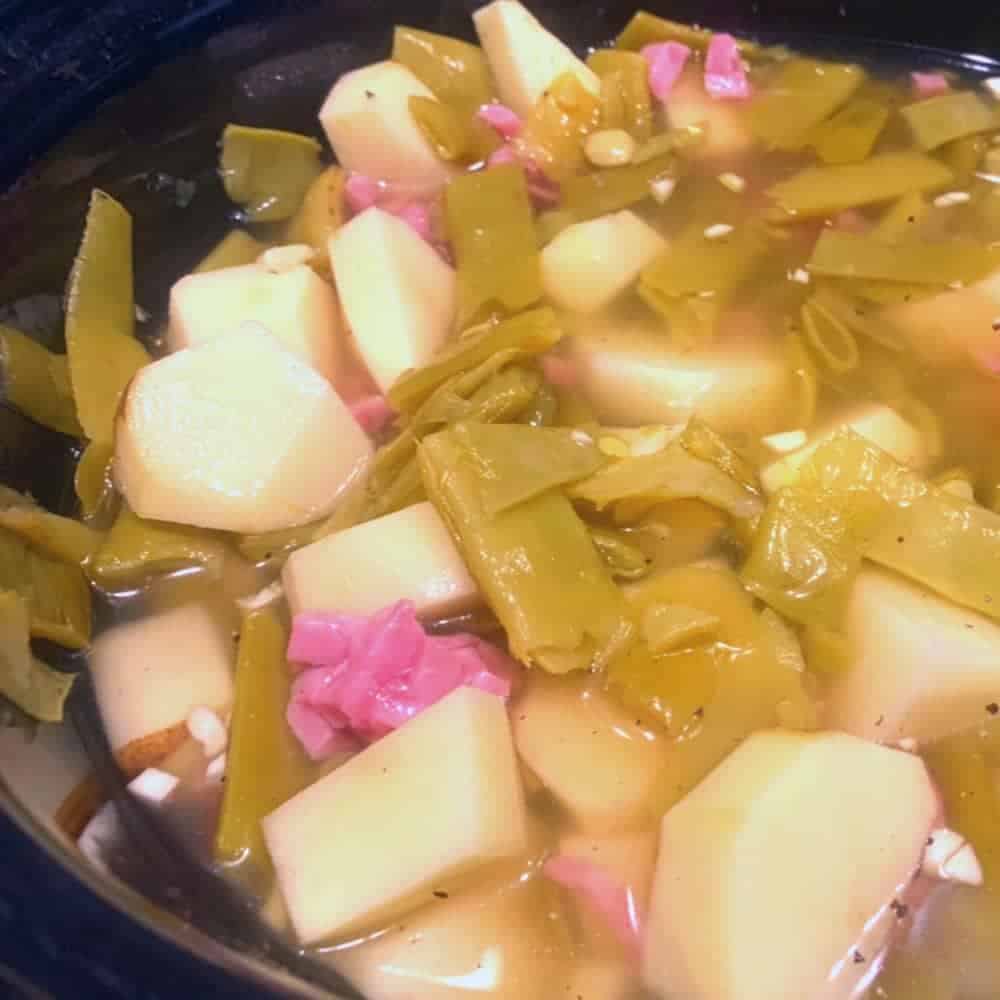 potatoes and green beans in crock pot