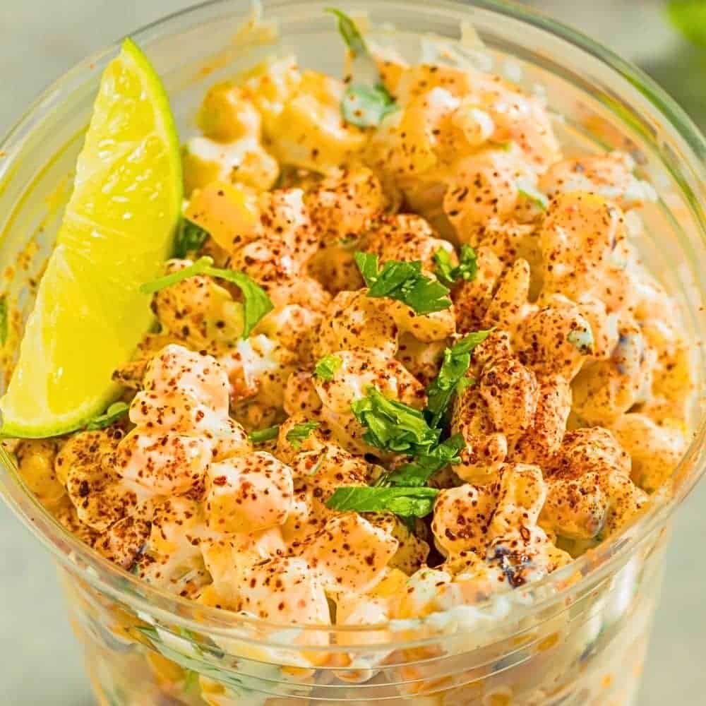 Mexican Street Corn Salad In A Cup with Fresh Lime