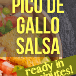 pico de gallo recipe with tortilla chip in a bowl