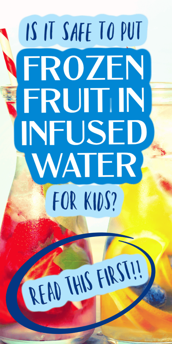 Fresh or frozen fruit for infused water: Can I put frozen fruit in water? (can you infuse water with frozen fruit) TEXT OVER IMAGE OF FRUIT WATERS