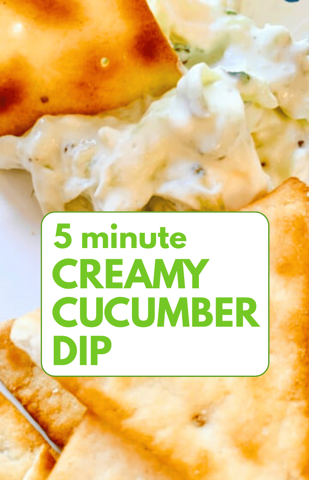 Creamy Cucumber Dip on a cracker