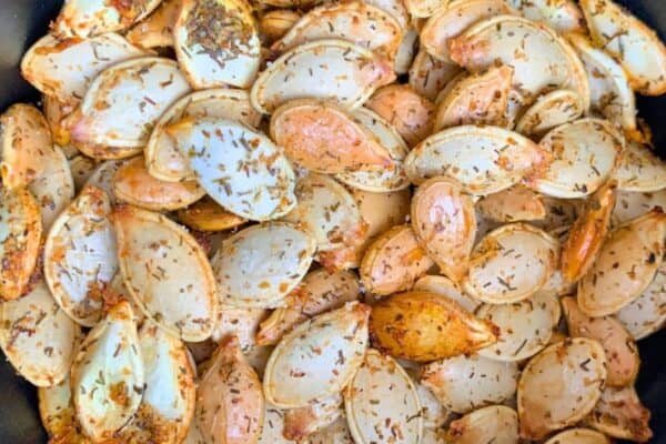 Air Fried Pumpkin Seeds Dill Pickle Pumpkin Seeds Recipe in an air fryer