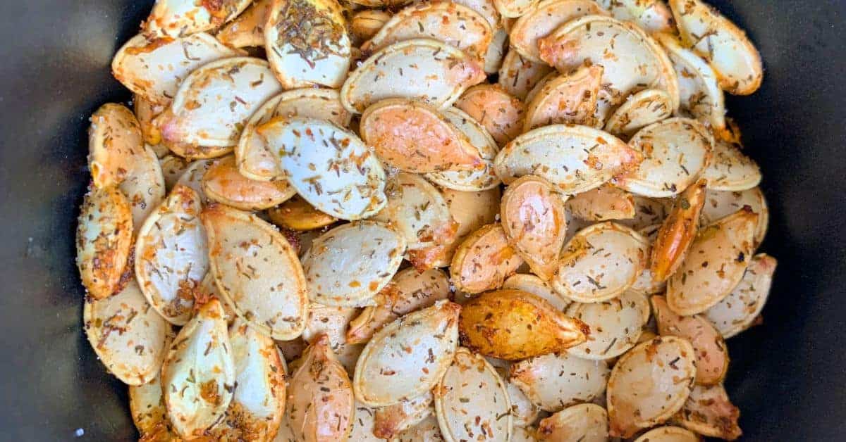 Air Fried Pumpkin Seeds Dill Pickle Pumpkin Seeds Recipe in an air fryer