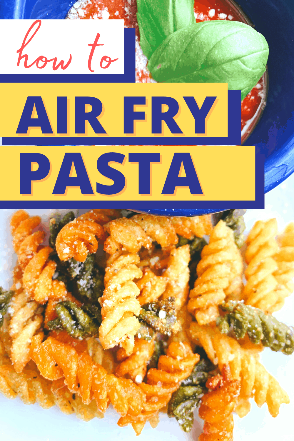 Air Fry Pasta Chips TRI COLOR ROTINI WITH MARINA SAUCE DIPPING