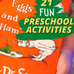 Green Eggs and Ham Activities Preschool with orange cover of Dr Seuss book