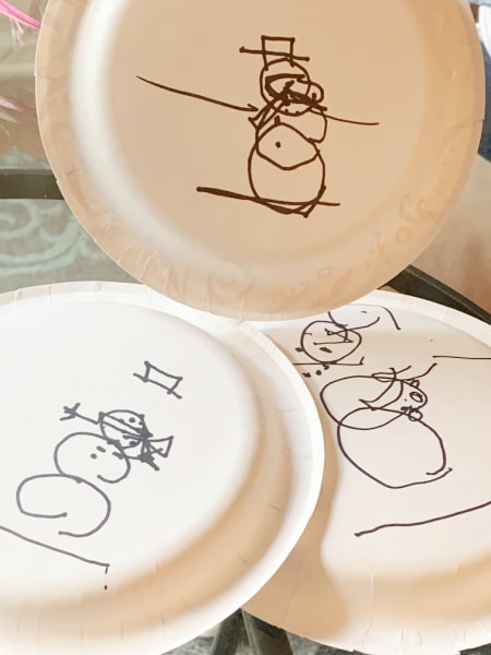 paper plate snowman game