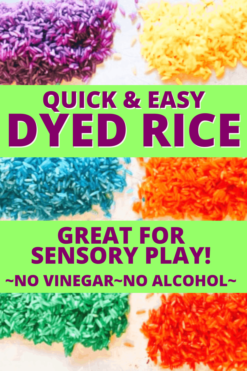 HOW TO DYE RICE FOR SENSORY BIN DIY COLOR RICE