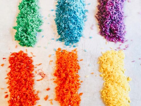 How To Dye Rice For Sensory Play Activities