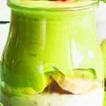 St Patricks Day Pudding Parfait recipe - green foods parfait in a jar