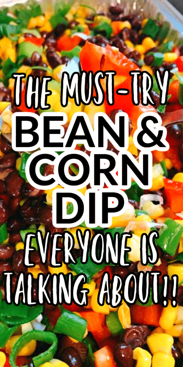 Simple Black Bean And Corn Salad text over corn and bean salad