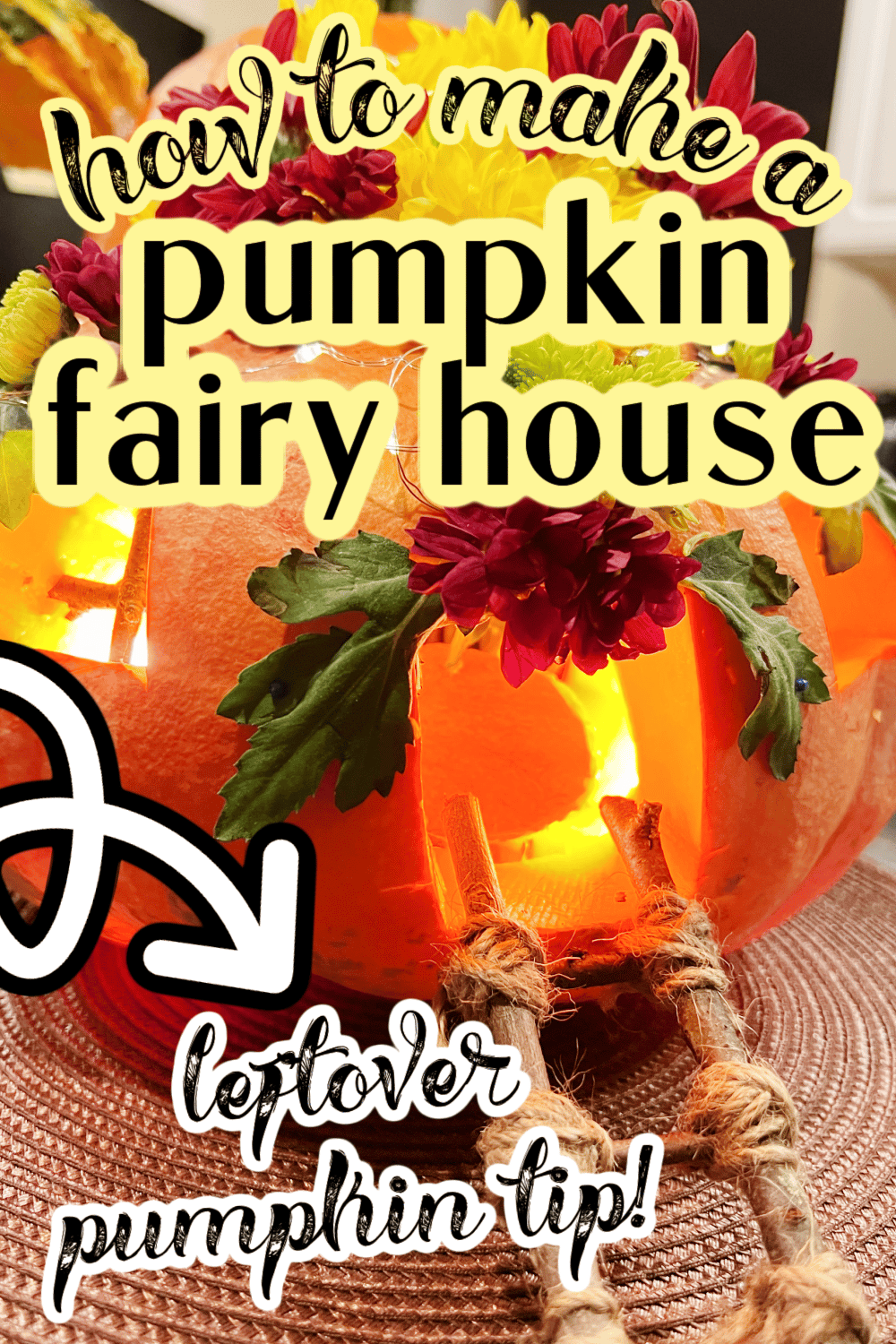Don't toss it! make a pumpkin fairy house with leftover Halloween pumpkins