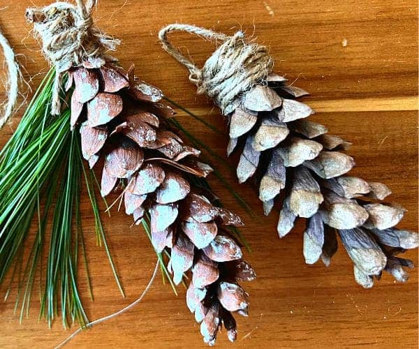 Homemade Christmas DIY pine cones ornament crafts