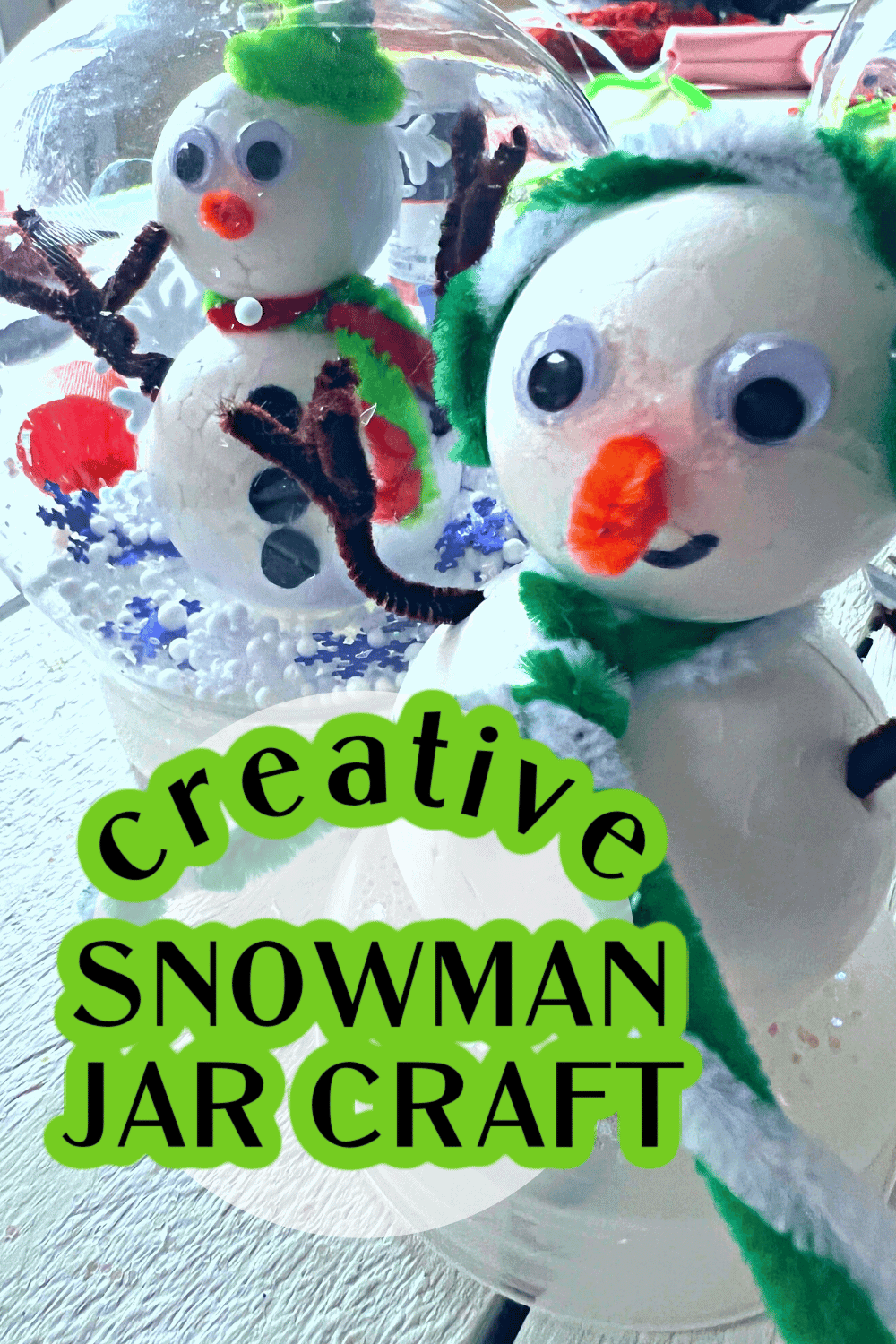 snowman jar craft idea to make a snowman pet 