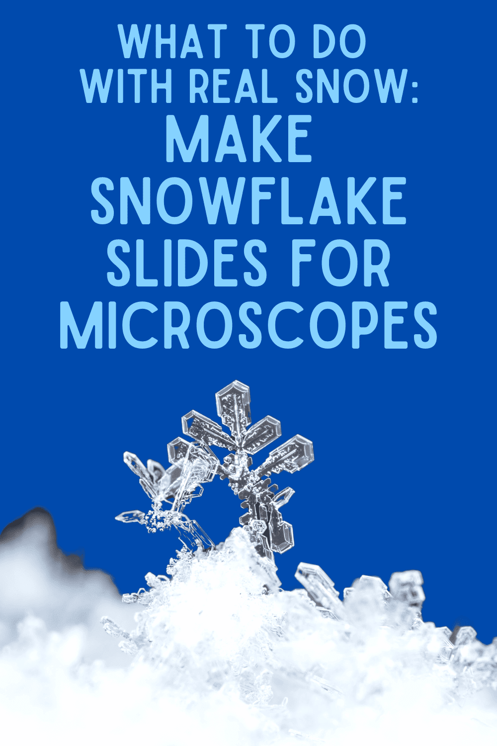 what to make with real snow - make a snowflake microscope text over a magnified snow flake