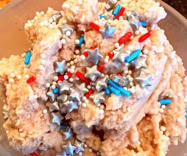 DIY Chocolate Snow Cream Recipe with colored sprinkles