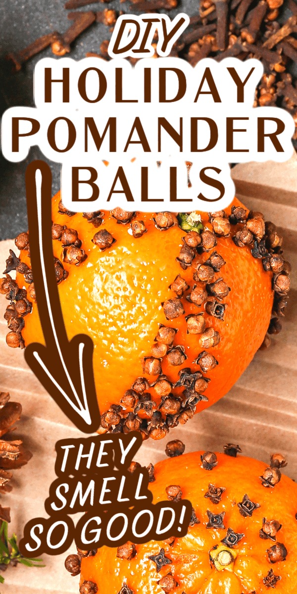 DIY pomander ball for holidays (how to make orange pomanders) 2 pomander clover balls with text over it