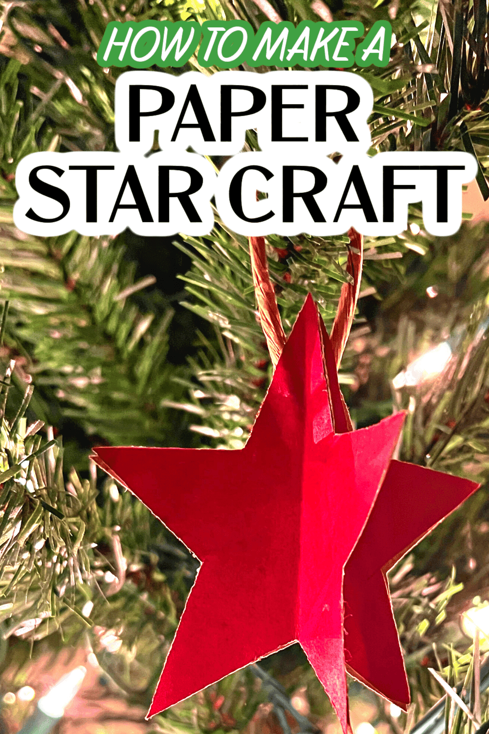 How To Make Paper Star For Christmas Tree (Christmas tree star craft hanging on a Christmas tree)
