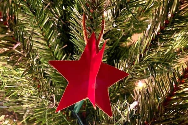How to make a Christmas tree star paper craft 3D paper star hanging on a Christmas tree