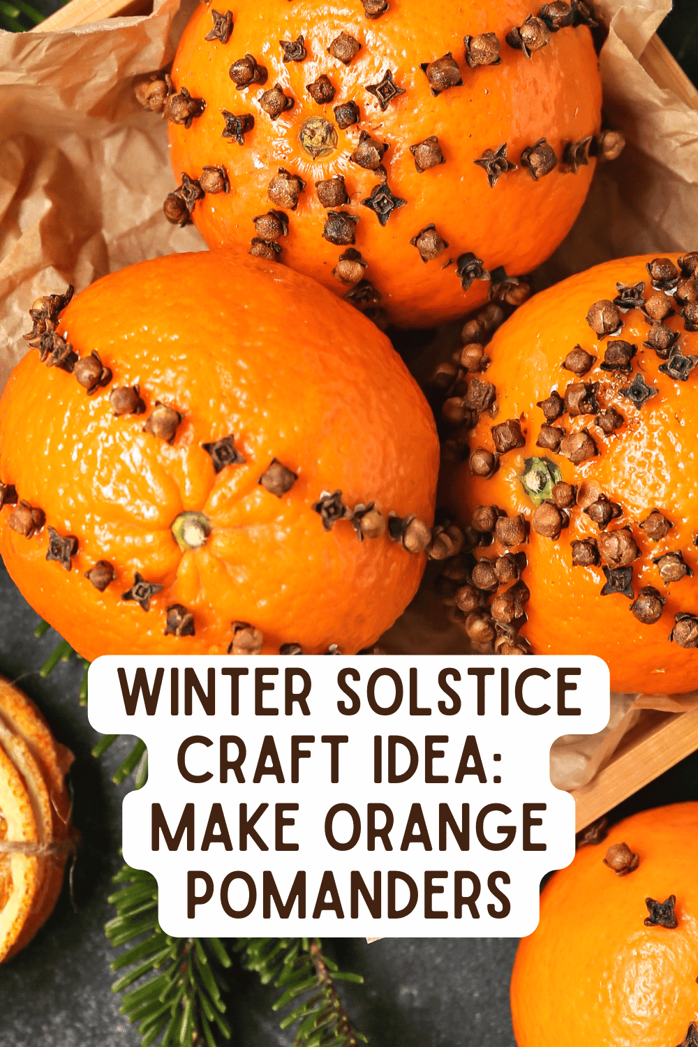 Winter Solstice Craft Projects Ideas - Orange Pomander Balls Craft