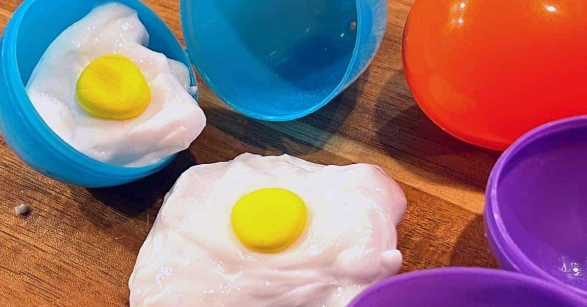 Egg Shaped Slime (DIY Homemade Slime Recipe) SLIME THAT LOOKS LIKE AN EGG WITH YOLK INSIDE PLASTIC EASTER EGGS