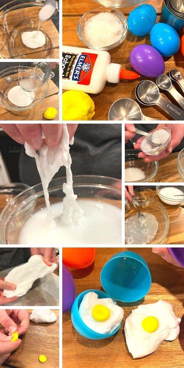 How To Make Slime To Look Like Eggs step by step pictures of slime making