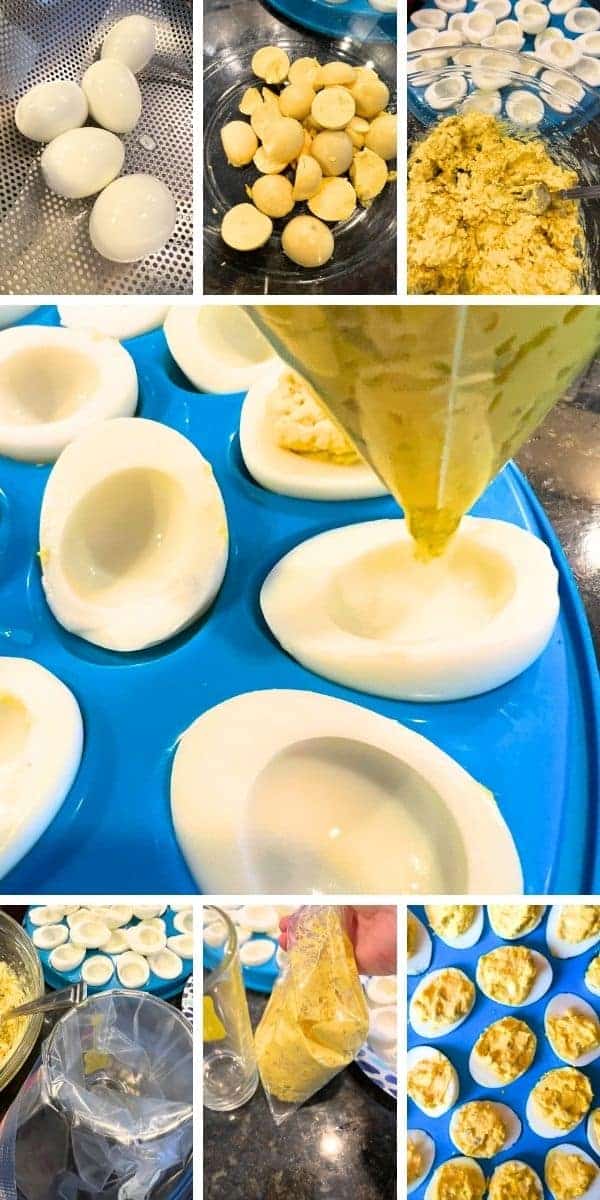 How do you pipe deviled eggs with a Ziplock bag (Easy Trick For Devil Eggs) step by step how to pipe egg yolk filling into egg whites for deviled egg recipe